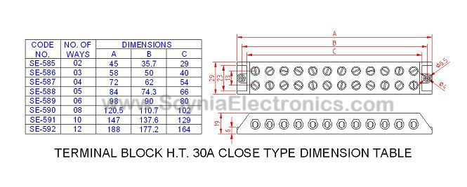 SM591 Terminal Block Close Type HT 30A 10 Way